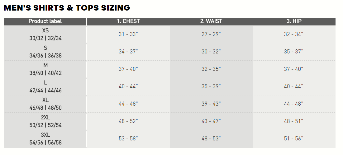 adidas sweater size chart
